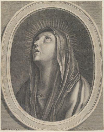 見上げている聖母...、ca。 1650-1704。 作： Guillaume Vallet