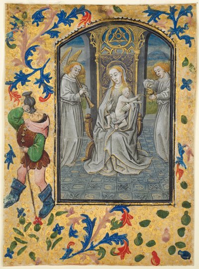 1時間の書物の葉：神殿でのプレゼンテーションc。 1470-1480。 作： Guillaume Vrelant