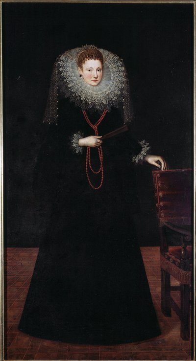 ジェノバの貴婦人の肖像 絵画 Guilliam Van Deynen (1575-1624) 1610 Dim 225x120 cm Musei di Strada Nuova (ex Palazzo Bianco) Genes, Italy 作： Guilliam van Deynen