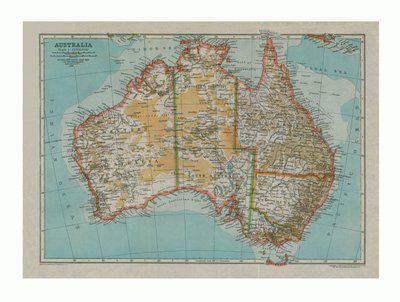 オーストラリアの地図、c1910 作： Gull Engraving Company