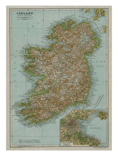 アイルランドの地図、c1910 作： Gull Engraving Company