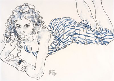 横たわる女、少女の夢 作： Gunter Langer