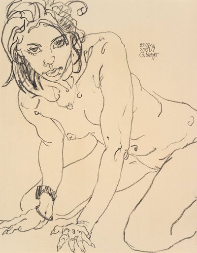 ヌードの女性、虹 作： Gunter Langer