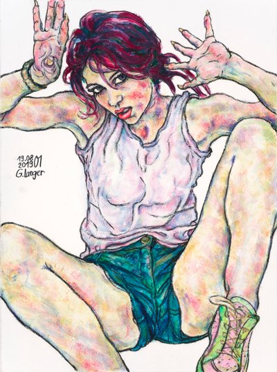 憧れを満たす女の子の肖像 作： Gunter Langer
