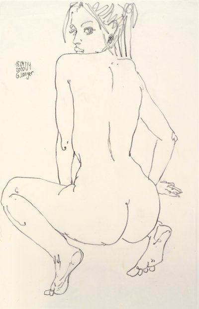 女性ヌード、広い海 作： Gunter Langer
