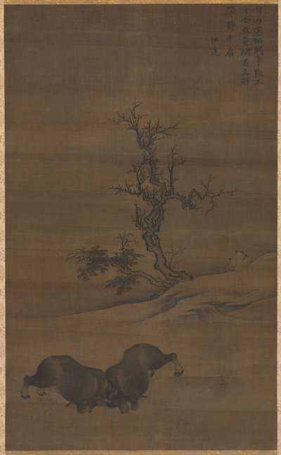 牧童と水牛の風景、1200 年代。 作： Guo Min