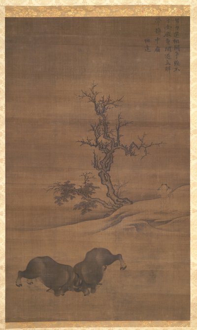 牧童と水牛の風景、1200 年代。 作： Guo Min