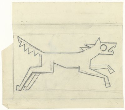 右に走る犬 作： Gust van de Wall Perné