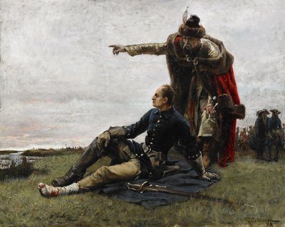 1879年、ポルタヴァの戦い後のスウェーデンのカール12世とイワン・マゼパ 作： Gustaf Cederström