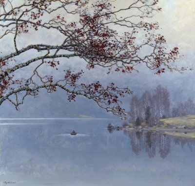 湖で秋の気分 作： Gustaf Edolf Fjaestad