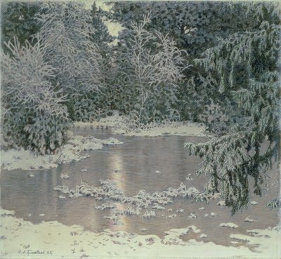 冬の風景 作： Gustaf Edolf Fjaestad