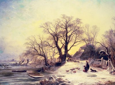 冬のコテージの外の風景 作： Gustaf Fredrik Rydberg
