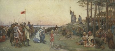 アンスガーのキリスト教説教、1889年 作： Gustaf Olaf Cederstrom