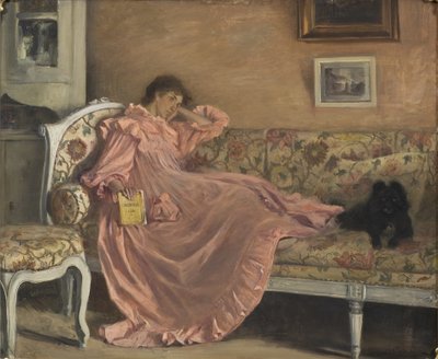 ソファに座るカローラ、1899年 作： Gustaf Olaf Cederstrom