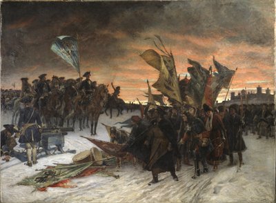 La bataille de Narva (1700) - Narva, by Cederstrom, Gustaf (1845-1933).油彩・キャンバス 作： Gustaf Olaf Cederstrom