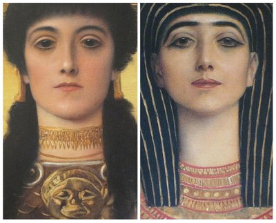 古代ギリシャと古代エジプト、アテナとイシスの詳細な頭 作： Gustav Klimt