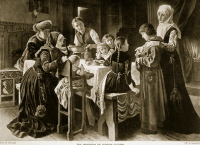 マーティンルーサーの少年時代、「ハッチンソンのイギリス国民の物語」、1923年頃のイラスト 作： Gustav Adolph Spangenberg