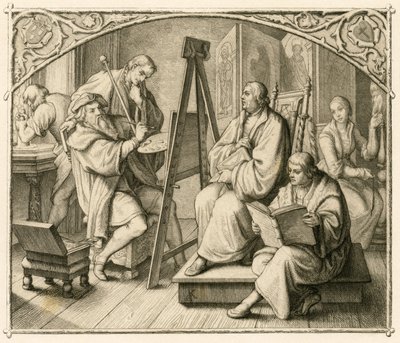 アンシャン・ルーカス・クラナッハ（1472-1553）が描いたルター 作： Gustav Ferdinand Leopold Konig