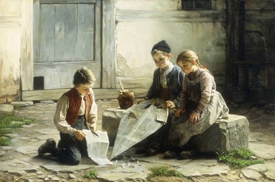 カイトの修理、1895 作： Gustav Igler