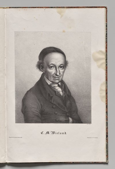 ドイツの有名な作家: クリストファー・マルティン・ヴィーラントの肖像 作： Gustav Karl Friedrich Luderitz