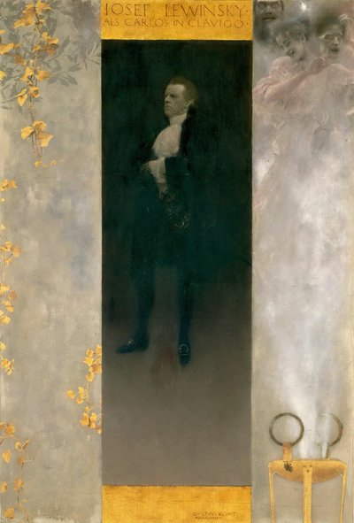 俳優ジョセフ・ルインスキー、カルロス、1895 作： Gustav Klimt