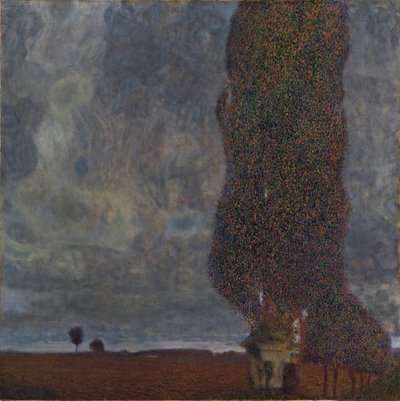 雷雨に接近大ポプラII、1903 作： Gustav Klimt