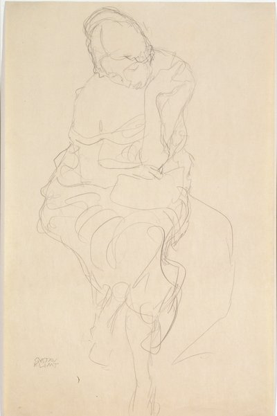 正面から腰掛け 作： Gustav Klimt