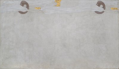 ベートーヴェン フリーズ: 幸福への憧れ - プレート 4、左の長い壁 作： Gustav Klimt