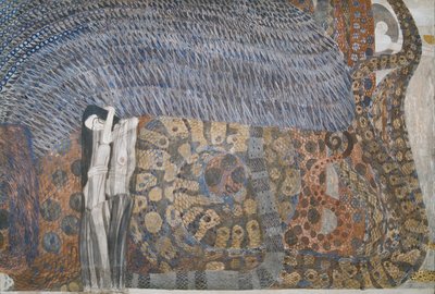 ベートーベン フリーズ: 敵対勢力 - パネル 2、前壁 作： Gustav Klimt