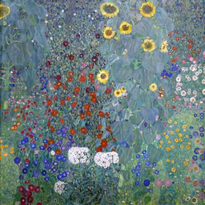 ひまわりのあるコテージガーデン 作： Gustav Klimt