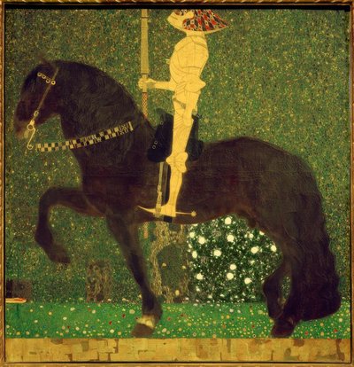 人生の戦い（騎士;黄金の騎士） 作： Gustav Klimt