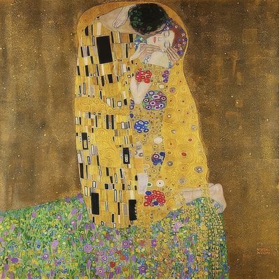 キス。 1907-08 作： Gustav Klimt