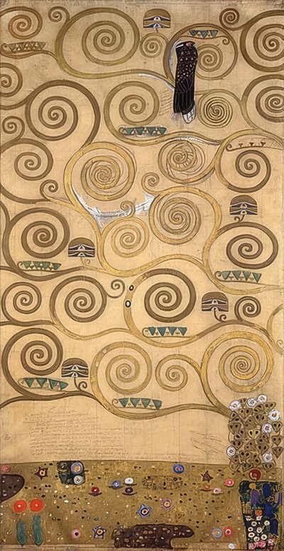 ストクレットフリーズのデザイン。詳細。 1905-09 作： Gustav Klimt