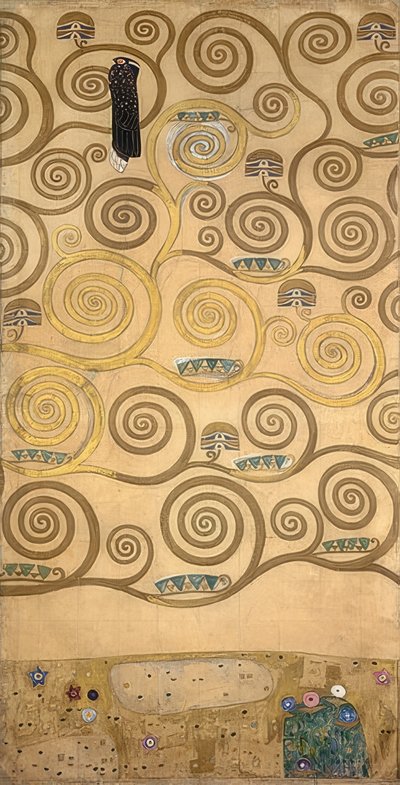 ストクレットフリーズのデザイン。詳細。 1905-09 作： Gustav Klimt
