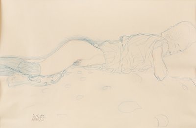女性のセミヌード、c。 1908年。 作： Gustav Klimt