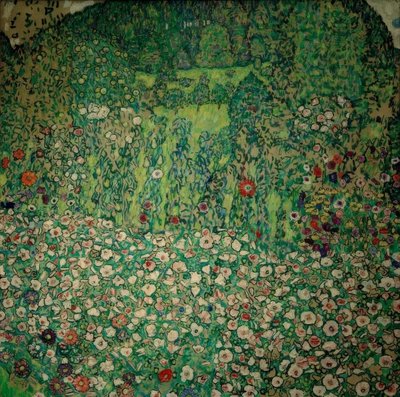 丘の上に庭の風景 作： Gustav Klimt