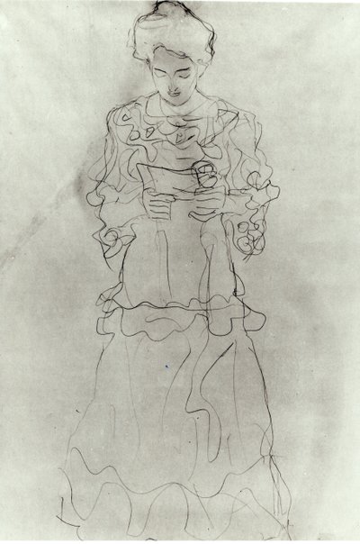 私を読んでいる女の子、 作： Gustav Klimt