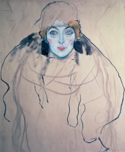 女性の頭、1917 作： Gustav Klimt
