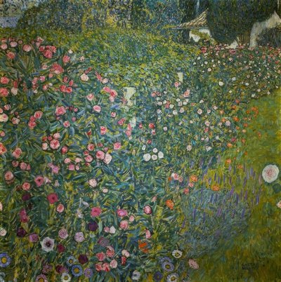 イタリアの庭の風景 作： Gustav Klimt