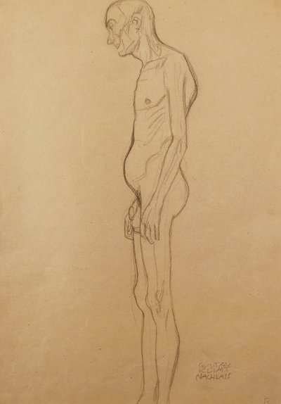 ヌード男;裸の男、 作： Gustav Klimt