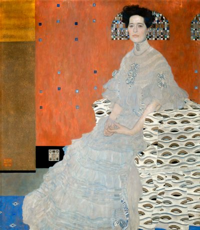 フリツァ・リードラーの肖像、1906 作： Gustav Klimt