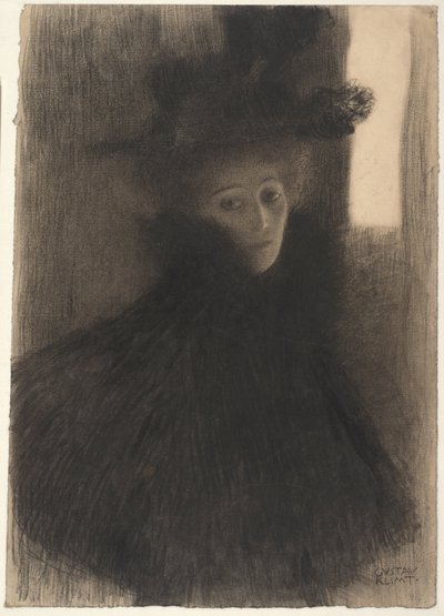 ケープと帽子をかぶった貴婦人の肖像 作： Gustav Klimt
