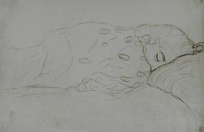 スリーピング・ヌード 作： Gustav Klimt