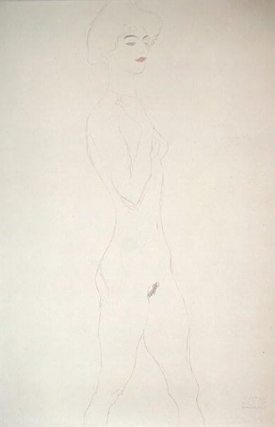 スタンディングヌード（紙に鉛筆） 作： Gustav Klimt