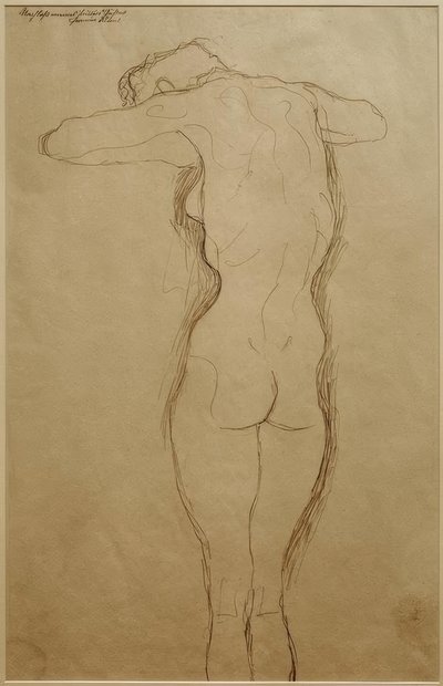 立ちバック行為、腕を水平に曲げる（研究） 作： Gustav Klimt