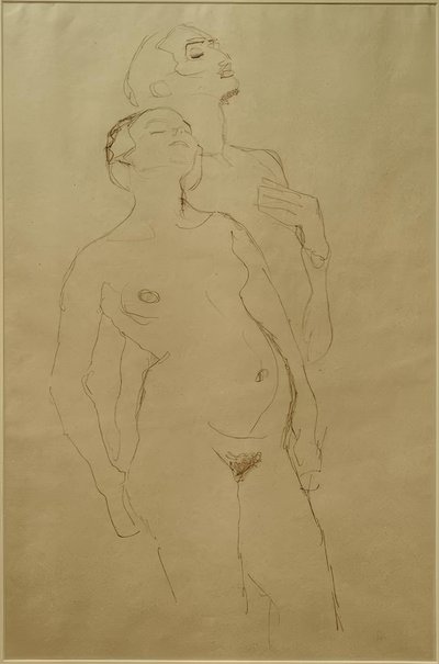 立っている恋人（アダムとイブのための研究） 作： Gustav Klimt