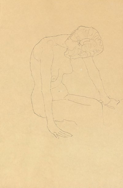 女性ヌードの研究、1908年から1909年頃 作： Gustav Klimt