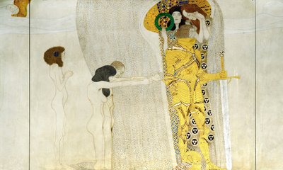 ベートーベンフリーズ、詳細：輝く鎧の騎士、1902 作： Gustav Klimt