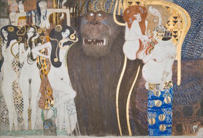 ベートーヴェンのフリーズ。幸せへの憧れ 作： Gustav Klimt