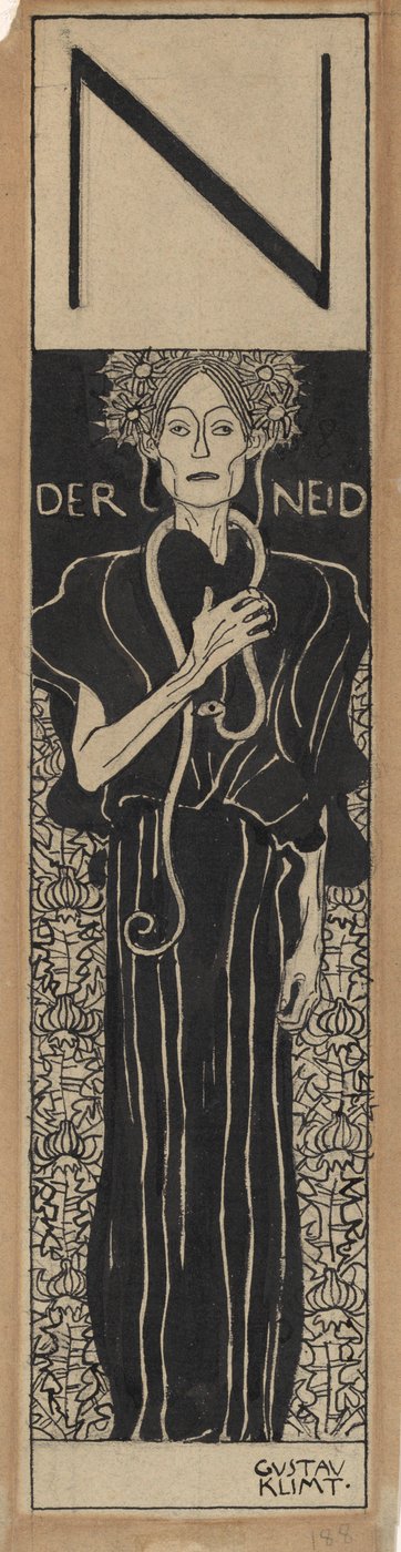 羨望、1898年。 作： Gustav Klimt